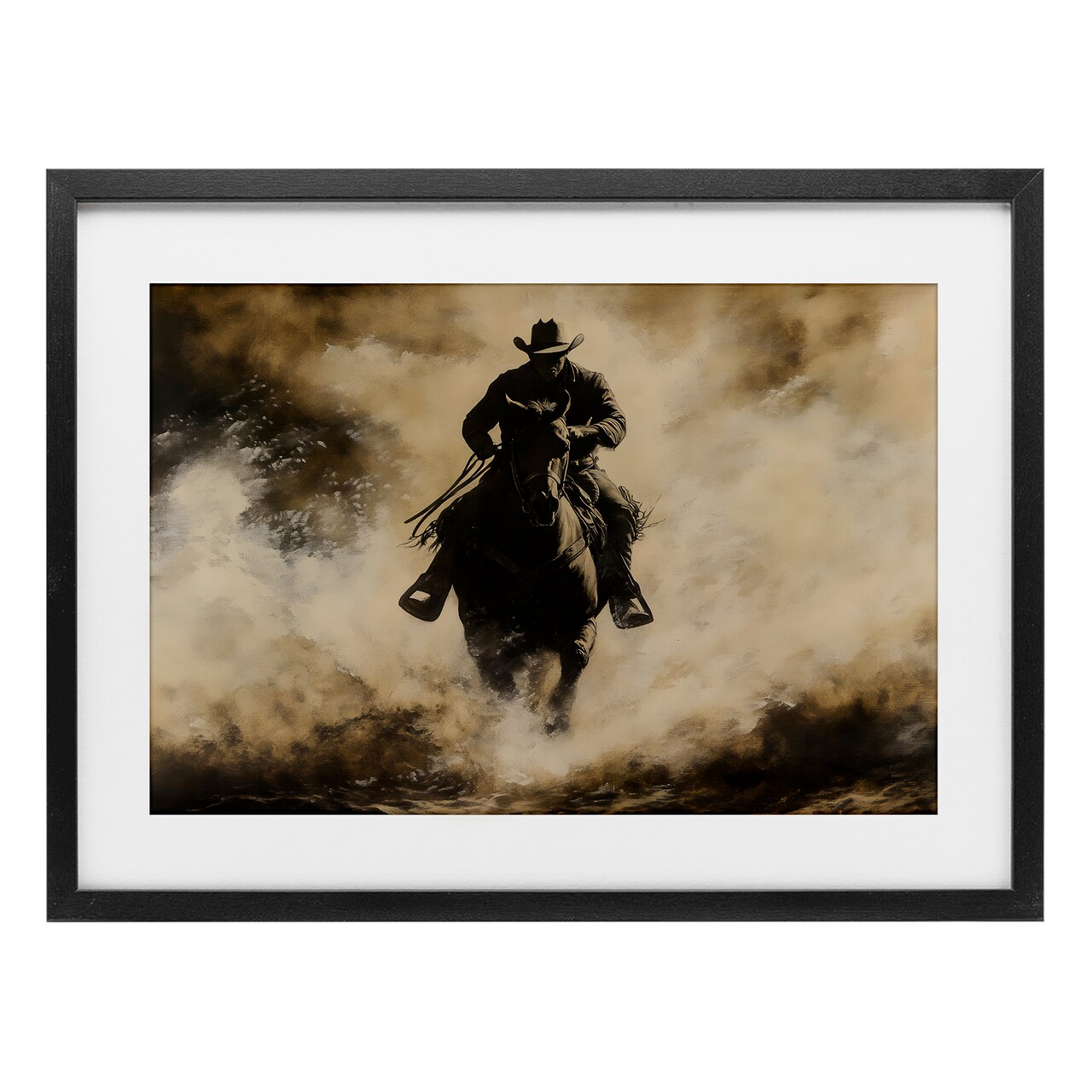 Stupell Industries Dusty Rodeo Cowboy Framed Print Under Glass, design by Franklyn Gregory